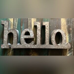 Metallic 'Hello' Wall Decor
